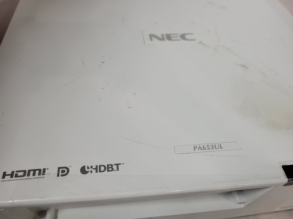 NEC NP-PA653UL 6500-Lumen Laser Projector 1261 Light hours, tested to power on