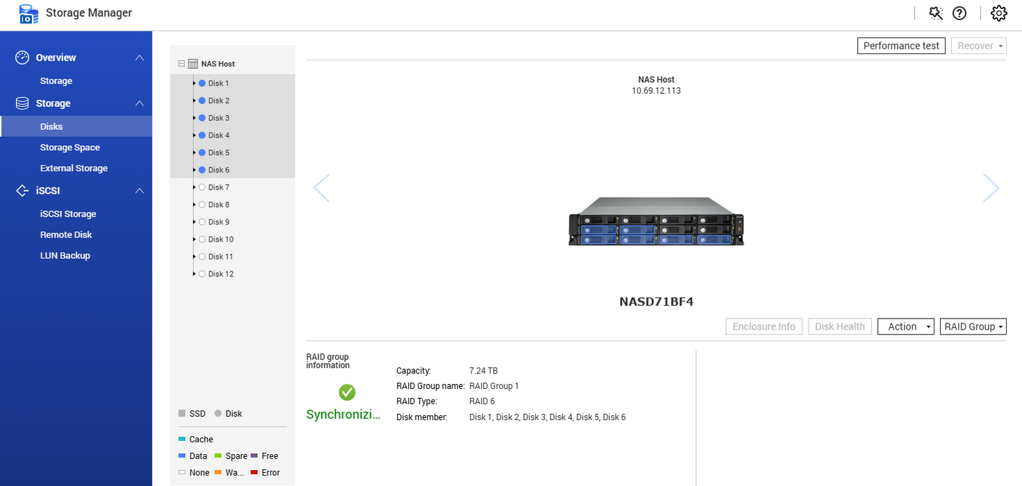 QNAP TS-1269U-RP 12 BAY 6x2TB HDD