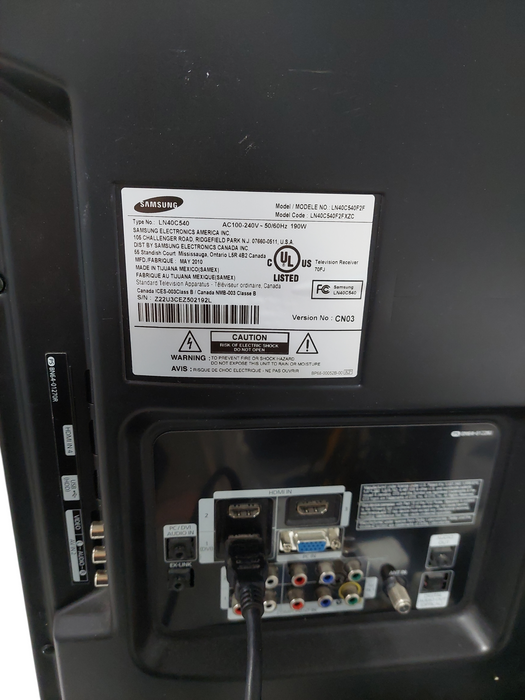 Samsung 40" LCD Tv Model: LN40C540  may 2010 model