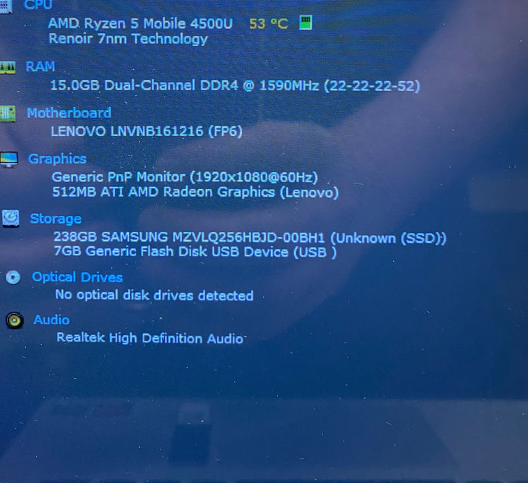 Lenovo IdeaPad Flex 5 14ARE05 TOUCH AMD Ryzen 5 4500U 16GB RAM 256GB SSD