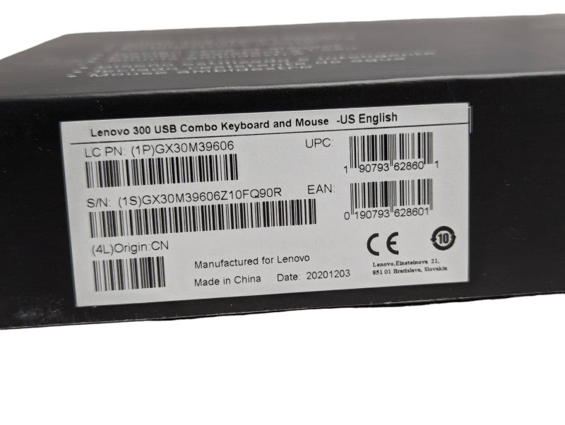 Brand New Lenovo 300 USB Combo Keyboard and Mouse US English  Q-