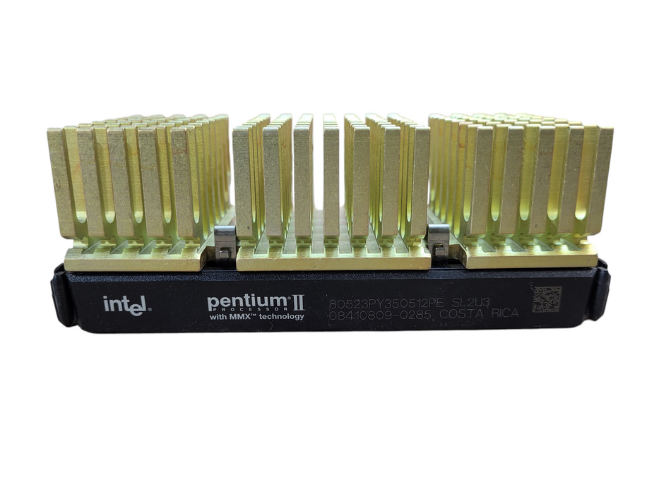 Vintage Intel SL2U3 Pentium 2 Processor CPU with MMX Technology, Heatsink