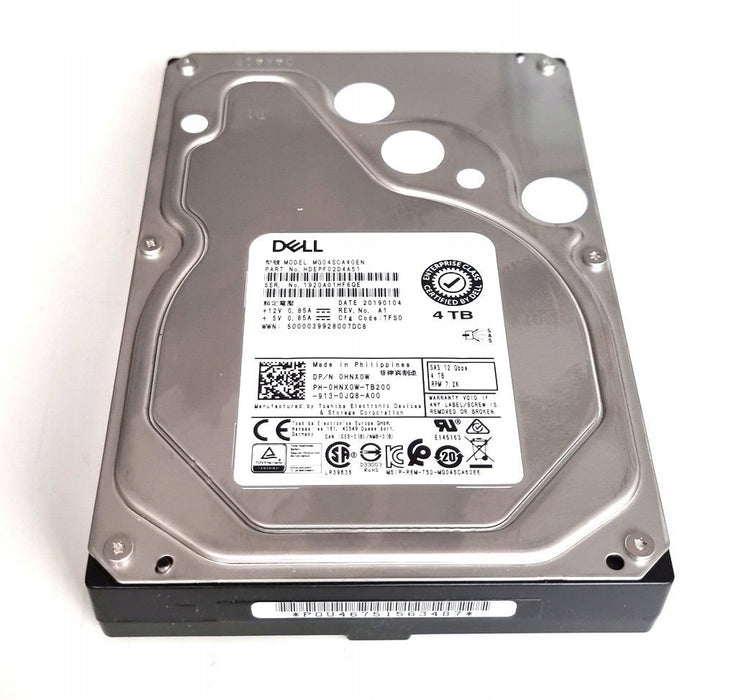 Dell MG04SCA40EN 4TB 3.5" 12Gb/s 7.2K RPM SAS Drive Dell P/N: 0HNX0W