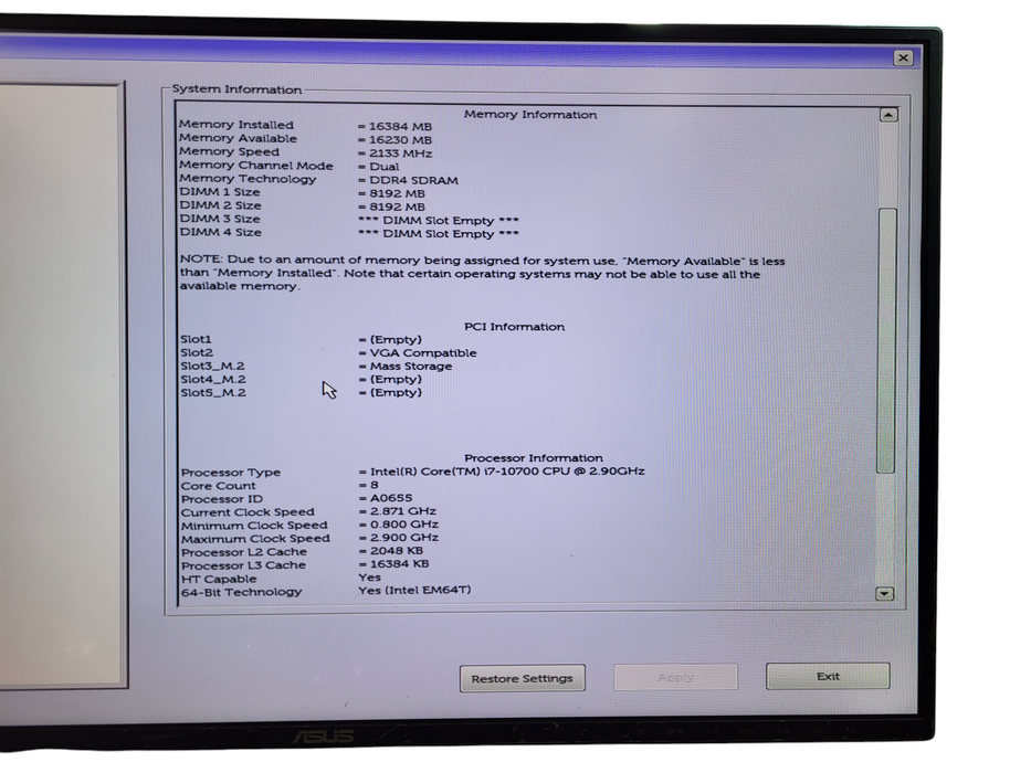 DELL OptiPlex 7080 SFF PC Intel Core i7-10700 16GB RAM 256GB NVMe wifi6
