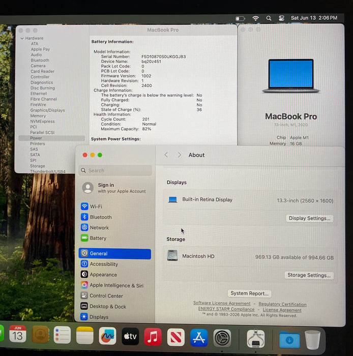 Apple MacBook Pro 13" M1 2020 16GB RAM 1TB SSD No Power Adapter