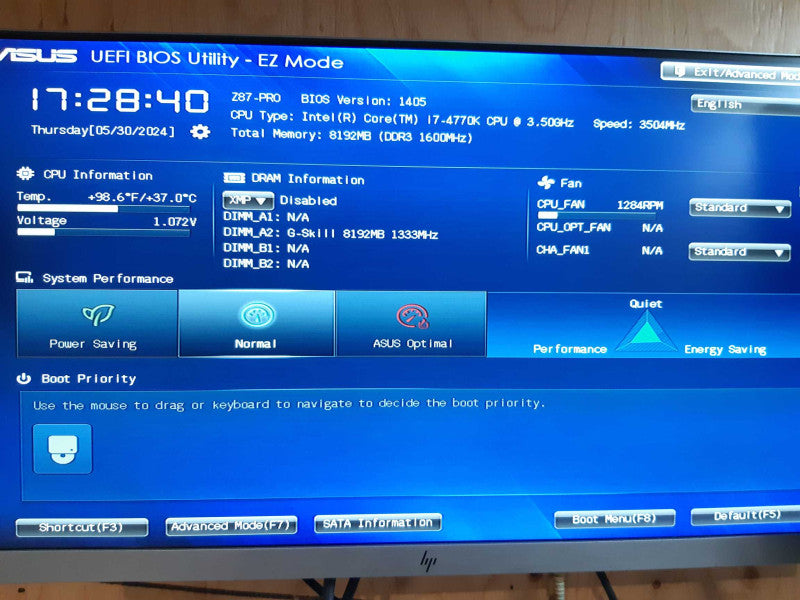 Tower Desktop, ASUS Z87-Pro Core i7-4770K CPU 3.50GHZ 8GB,1333 MHz