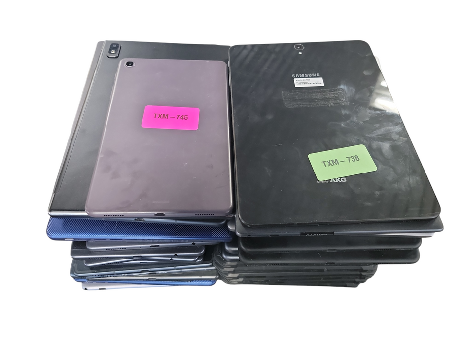 Lot of 34x Android Tablets [Samsung/Lenovo/Acer | USB-C | B Condition][TXM-21]