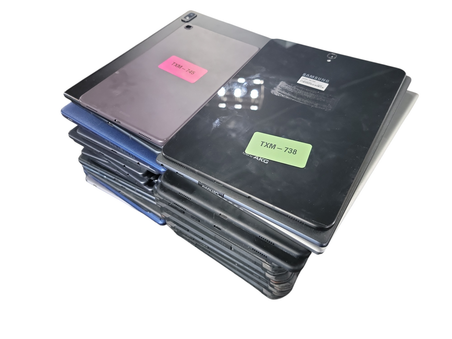 Lot of 34x Android Tablets [Samsung/Lenovo/Acer | USB-C | B Condition][TXM-21]