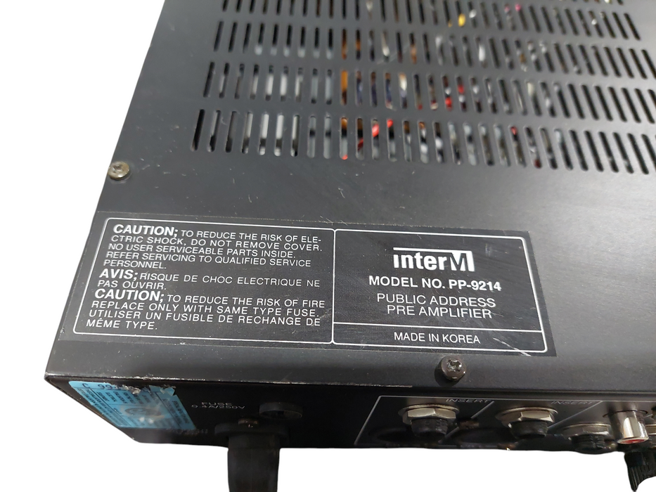 Inter M PA Public Address Pre Amplifier Model: PP-9214