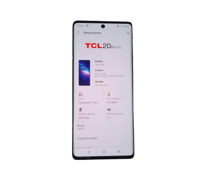 TCL 20 Pro 5G - Black - 256GB [T810S | B]