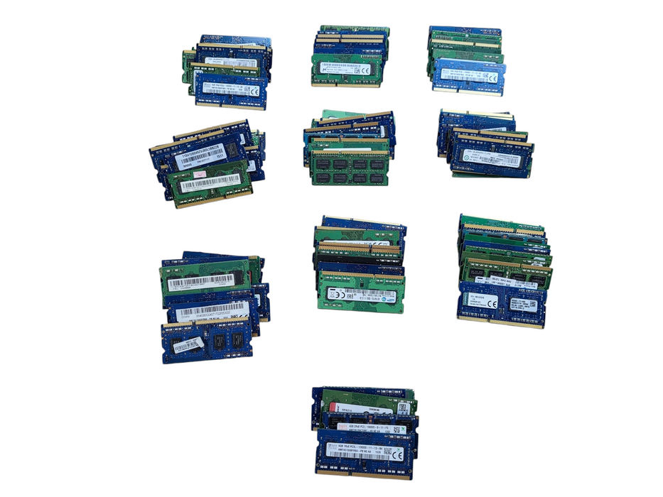 Lot of 95x, Assorted 4GB DDR3/DDR3L SODIMM Laptop RAM
