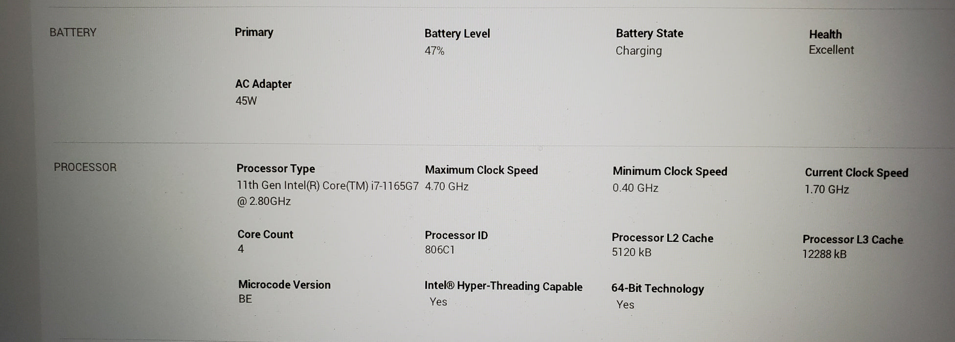 Dell Latitude 5420 Intel Core i7-1165G7@2.8GHz 16GB RAM 256GB SSD