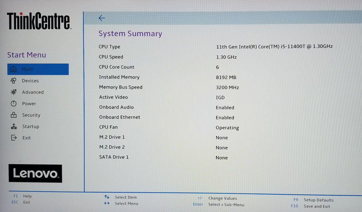 Lenovo ThinkCentre M70q Gen2 11th Gen core i5-11400T 8GB RAM - No HDD