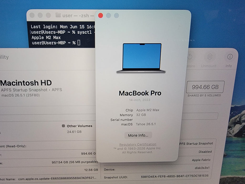 Apple Macbook Pro 2023 14" M2 Max @ 3.5GHz 32GB RAM 1TB SSD [A2779]