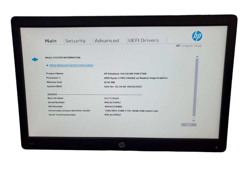HP EliteDesk 705 G4 USFF Desktop AMD Ryzen 5 PRO 2400GE 8GB RAM NO HDD *READ* @