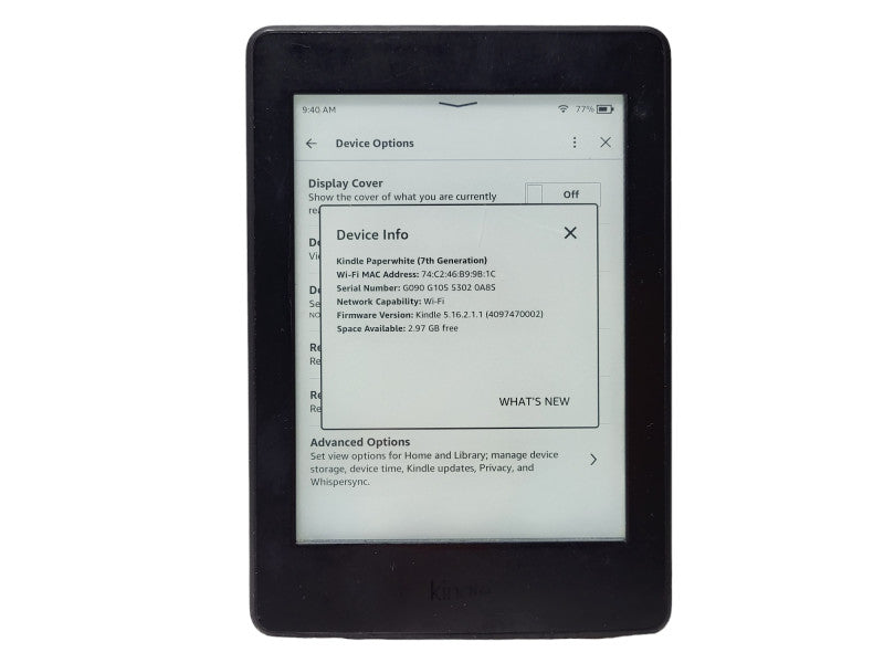 Amazon Kindle Paperwhite (7th Generation) 4GB, Wi-Fi, 6 inch $