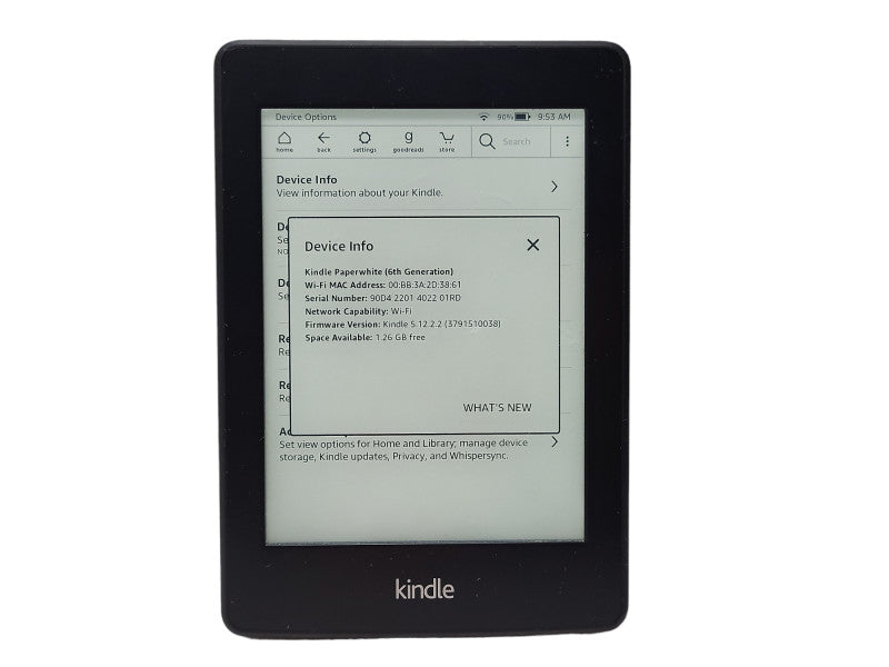 Amazon DP75SDI Kindle Paperwhite 6th Gen 4GB, Wi-Fi, 6\