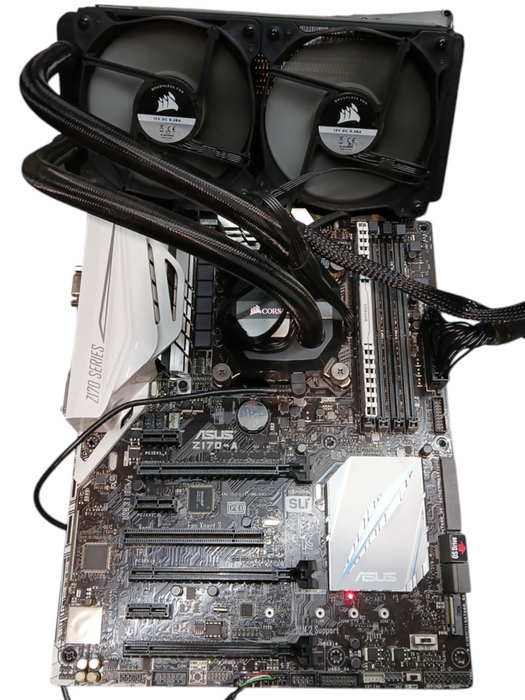 ASUS Z170-A Motherboard w/ Intel i7-6700K 8GB RAM Corsair H100v2 AIO No HDD/PSU
