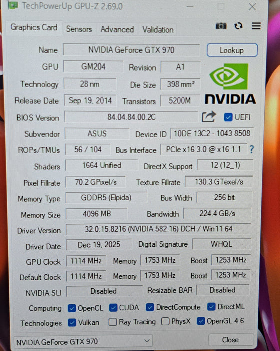 ASUS ROG STRIX GTX 970 4GB GDDR5 Graphics Card | STRIX-GTX970-DC2OC-4GD5