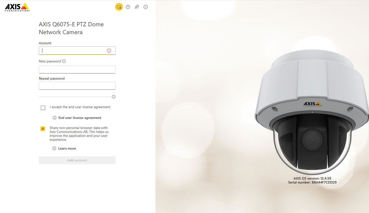 Axis Q6075-E PTZ Outdoor Network Dome Camera, No SD Card, Factory Reset