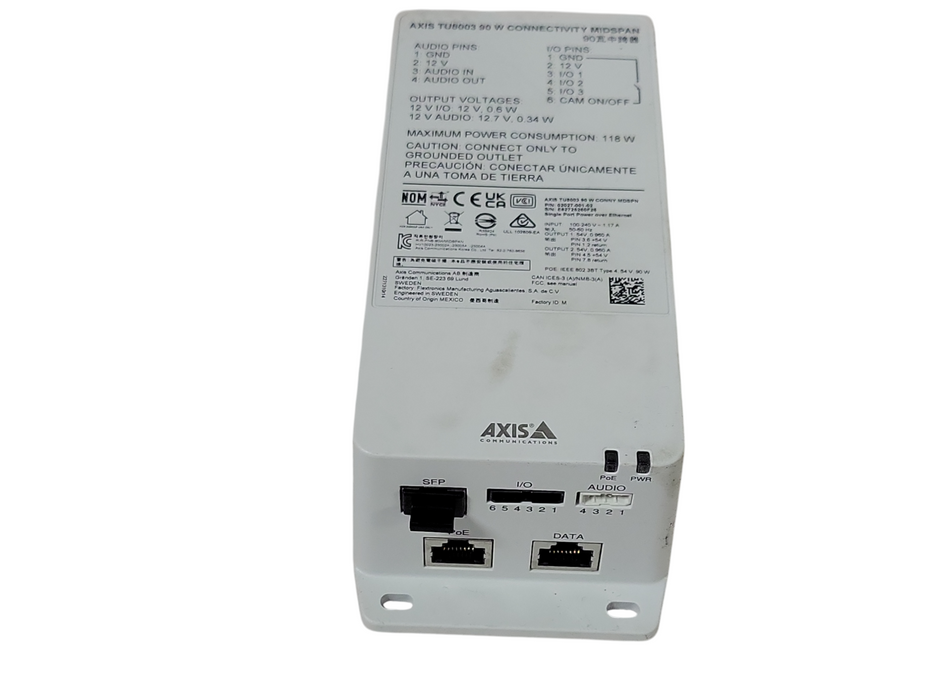 AXIS TU8003 90 W CONNECTIVITY MIDSPAN, Poe 90 W Security camera power injector