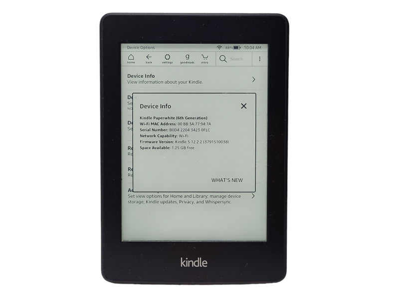 Amazon DP75SDI Kindle Paperwhite 6th Gen 4GB, Wi-Fi, 6\\" Screen-Black Wifi $