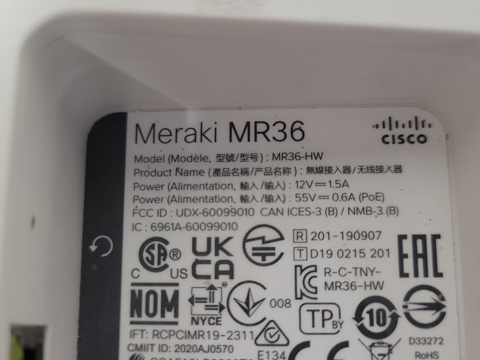 Lot of 6x Cisco Meraki MR36-HW MR36 Series Cloud Managed Acc