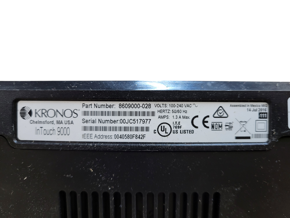 Kronos InTouch 9000 Time Clock 8609000-028 READ