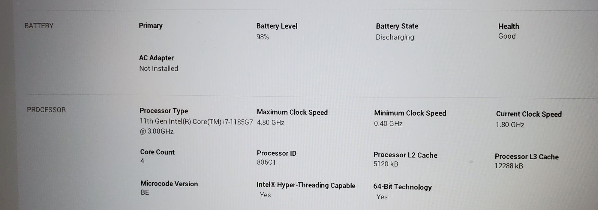 Dell Latitude 5420 Intel Core i7-1185G7@ 3.0GHz 16GB RAM 256GB SSD