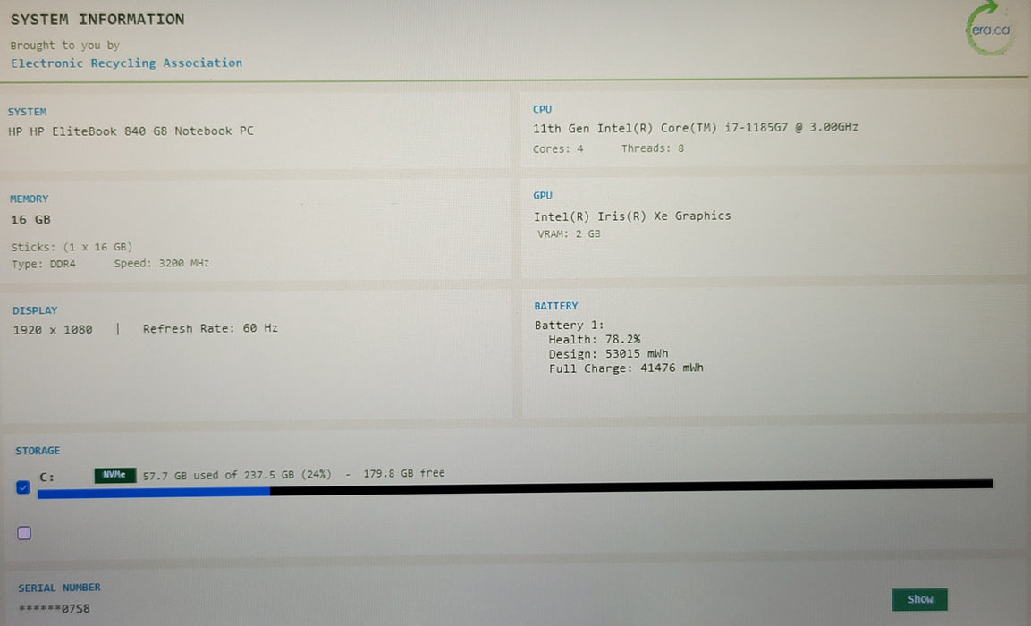 HP EliteBook 840 G8 i7-1185G7 16GB DDR4 256GB NVMe