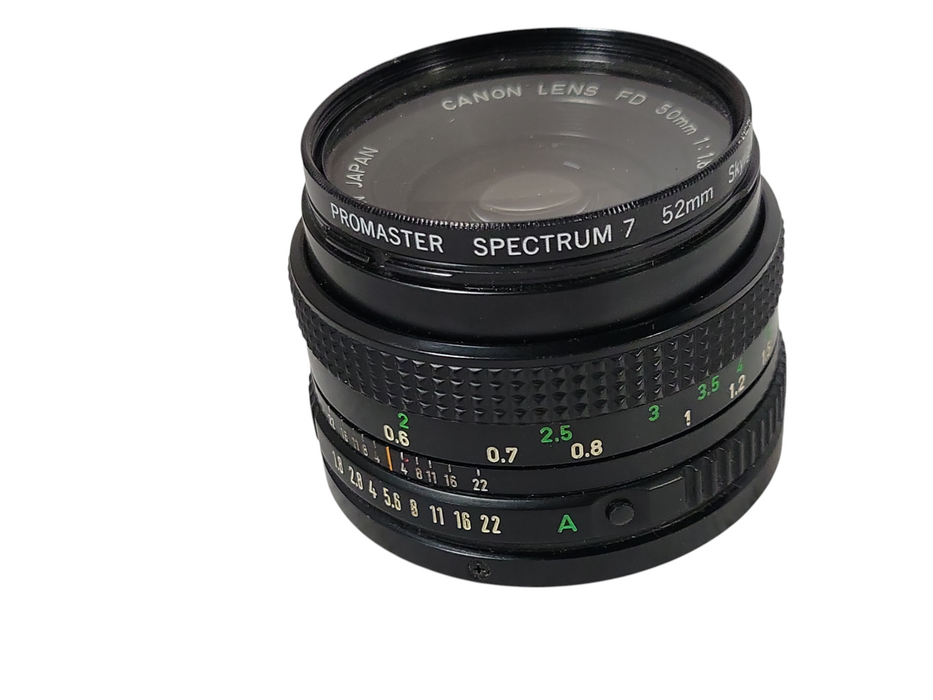 Canon Promaster Spectrum 7 52mm Skylight 1A lens FD 50mm 1:1.8