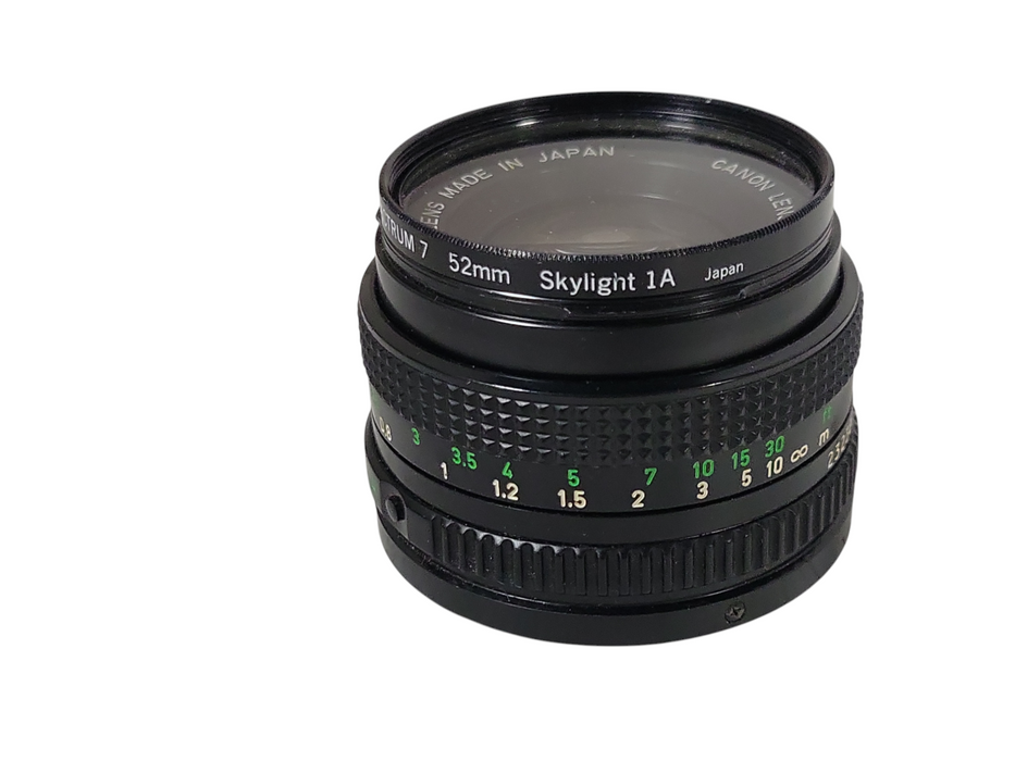 Canon Promaster Spectrum 7 52mm Skylight 1A lens FD 50mm 1:1.8