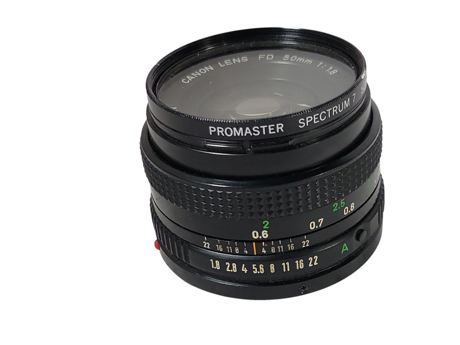 Canon Promaster Spectrum 7 52mm Skylight 1A lens FD 50mm 1:1.8