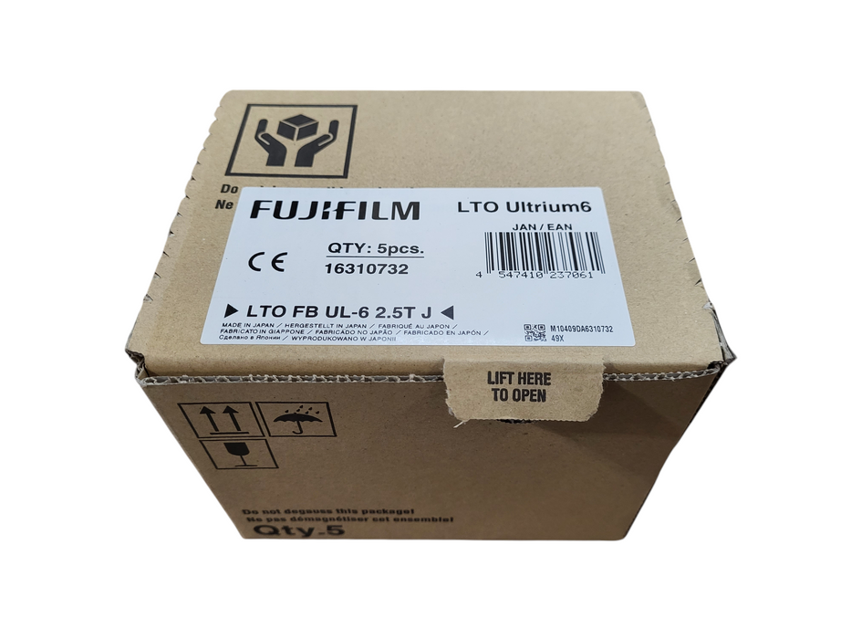 NEW Lot of 5 FUJIFILM LTO Ultrium 6 Data Cartridges 2.50TB 6.25TB
