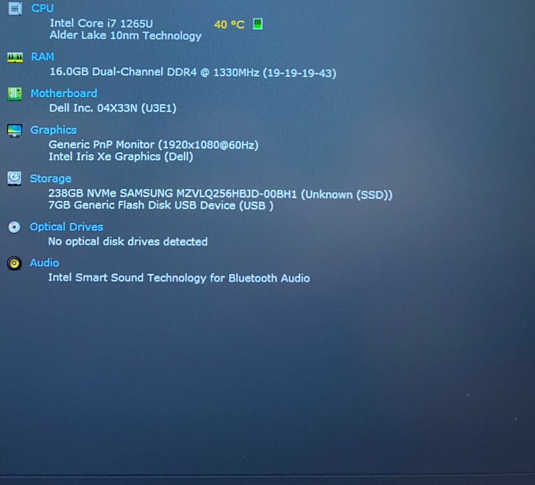 Dell Latitude 5430 Intel Core  i7-1265U vPRO 1.80GHz 16GB RAM 256GB SSD READ!