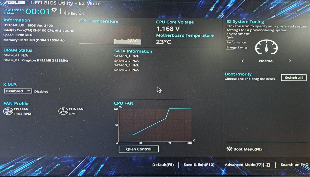 Asus H110I-PLUS Mini ITX Motherboard w/ Intel Core i3-6100, 8GB DDR4 RAM