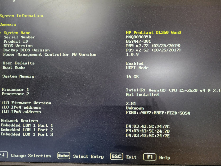 HP ProLiant DL360 Gen9 | Xeon E5-2620 V4 | 16GB DDR4 | No HDD | P440ar | 2x 500W