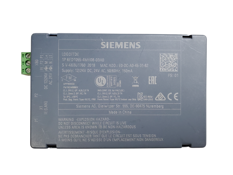 Siemens LOGO! TDE LCD Text Display -  6ED1055-4MH08-0BA0 *READ*