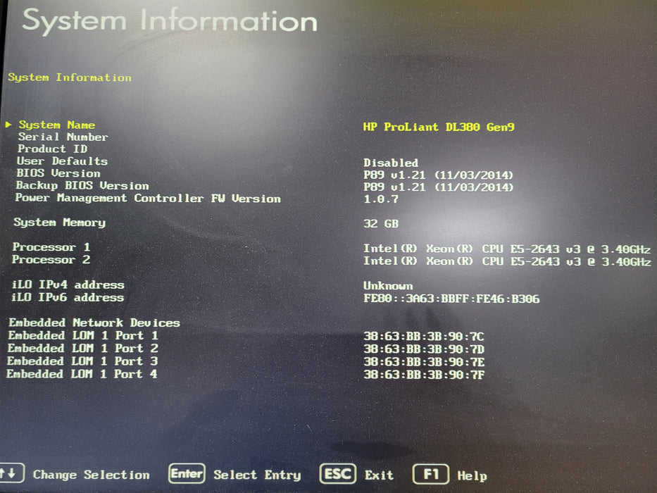 HP ProLiant DL380 Gen9 2U 8x2.5", 2x Xeon E5-2643 v3, 32GB DDR4, P440ar