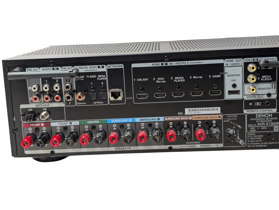 DENON AVR-X1300W 7.2 Network AV Receiver 4K HDMI