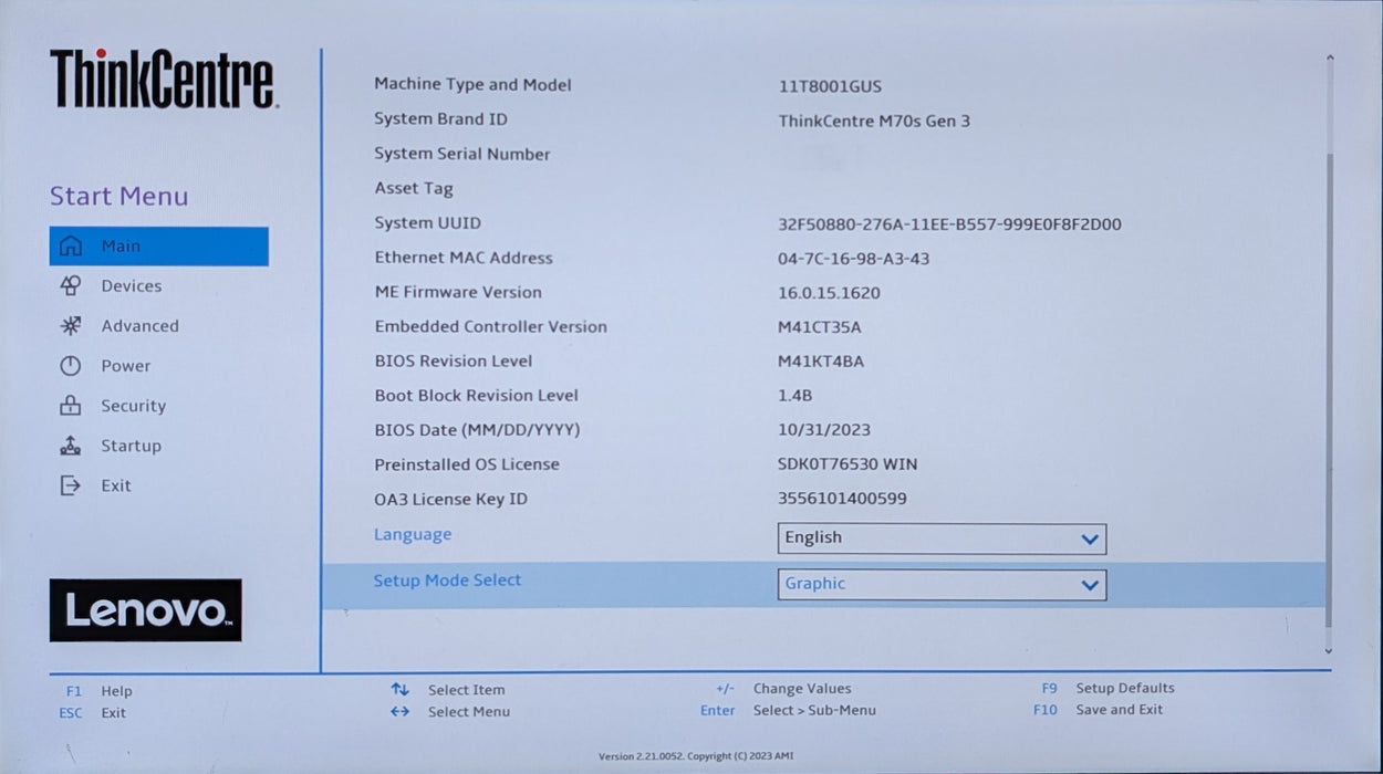Lenovo ThinkCentre M70s Gen 3, i5-12400 2.50GHz, 16GB DDR4 , 256GB NVMe