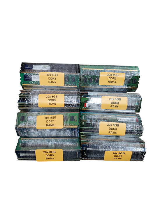 Lot  160x 8GB DDR3/DDR3L ASSORTED DESKTOP RAMS