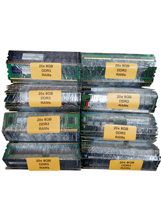 Lot  160x 8GB DDR3/DDR3L ASSORTED DESKTOP RAMS
