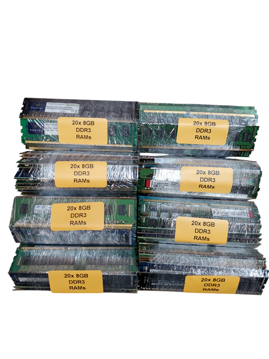 Lot  160x 8GB DDR3/DDR3L ASSORTED DESKTOP RAMS