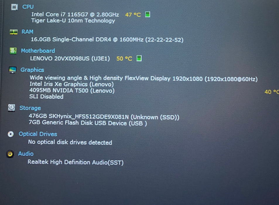 Lenovo ThinkPad P14s i7-1165G7 NVIDIA T500 4GB GPU 16GB RAM 512GB SSD READ!