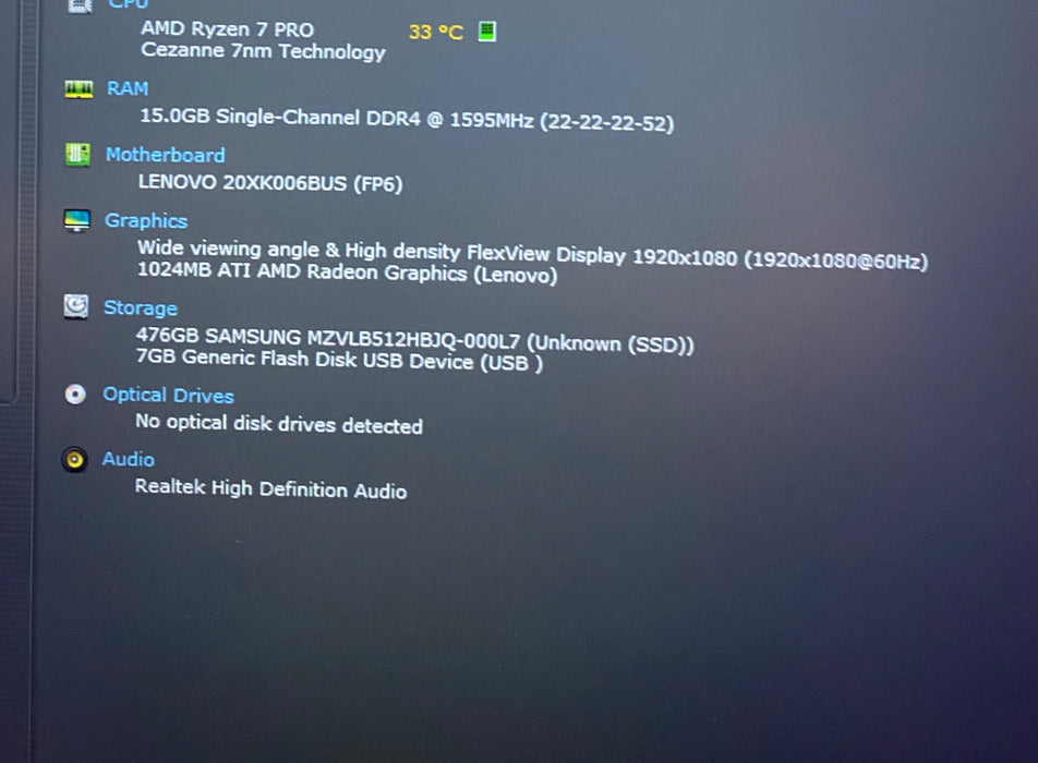 Lenovo ThinkPad T14 Gen 2 AMD Ryzen 7 PRO 5850U 16GB RAM 512GB SSD READ!