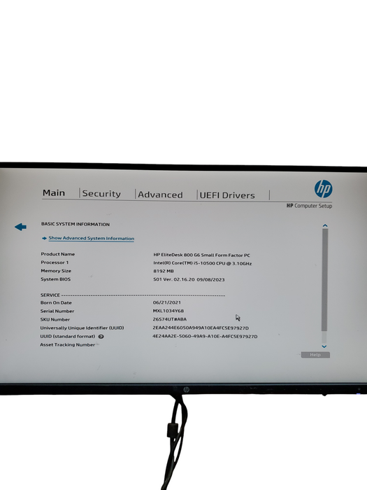 HP EliteDesk 800 G6 SFF Desktop Intel Core i5-10500 8GB NO-HDD/SSD