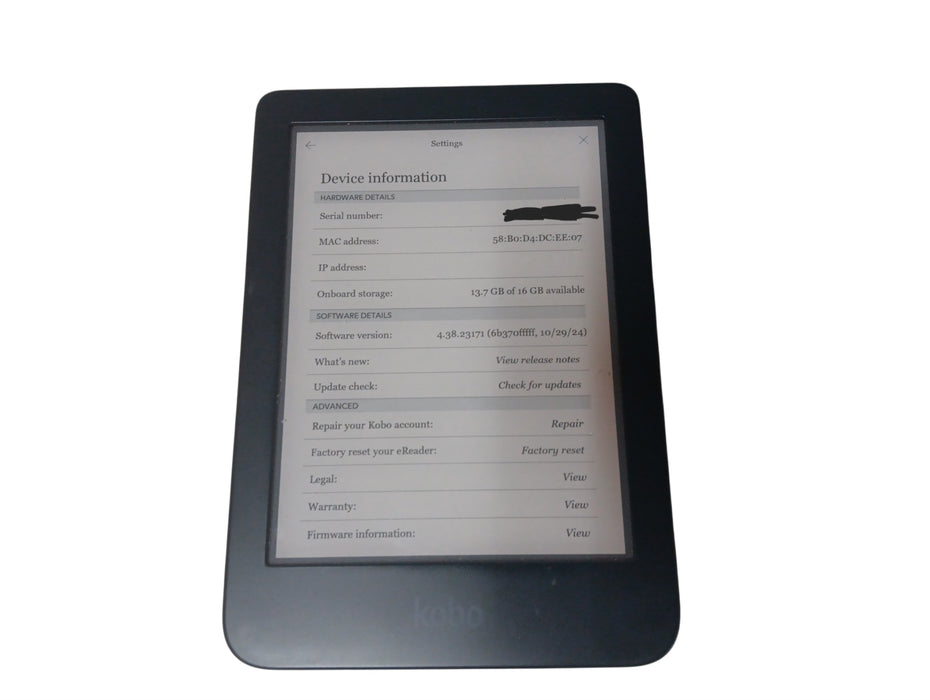 Kobo Clara 2E - Black - 16GB [N506]