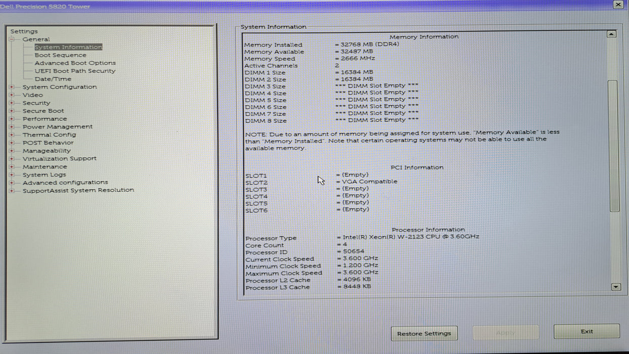 Dell Precision 5820 Tower | Xeon W-2123 @3.6GHz, 32GB DDR4, No GPU/HDD, 950W