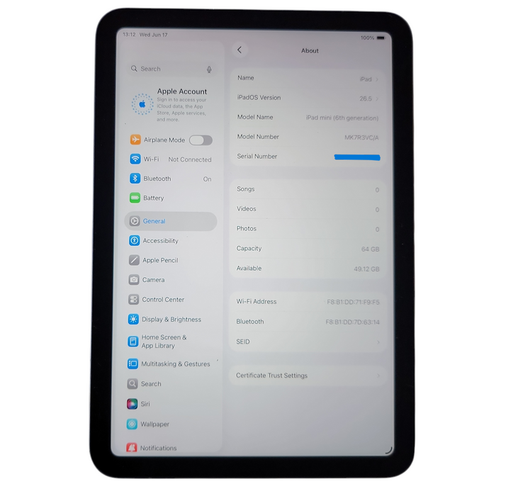 Apple iPad mini 6th gen - 64GB - Purple [A2567 | B] - READ